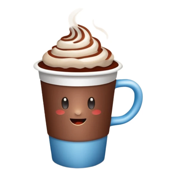 paper cup with hot chocolate sticker