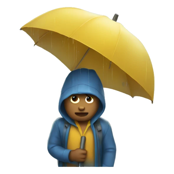 angy man in rain sticker