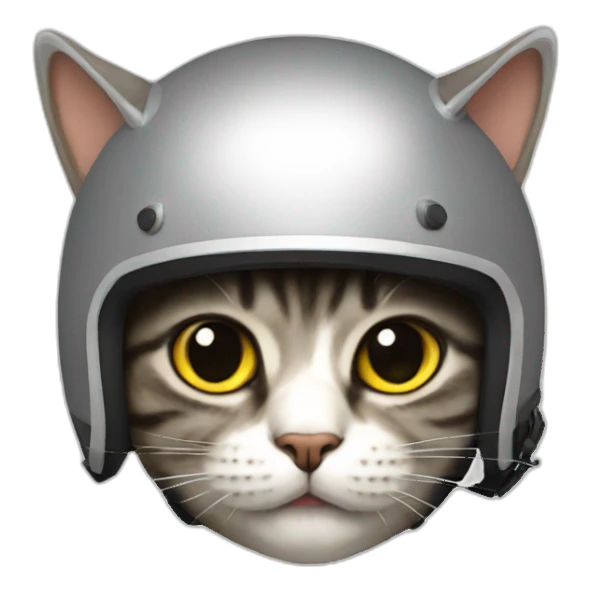 cat in helmet sticker