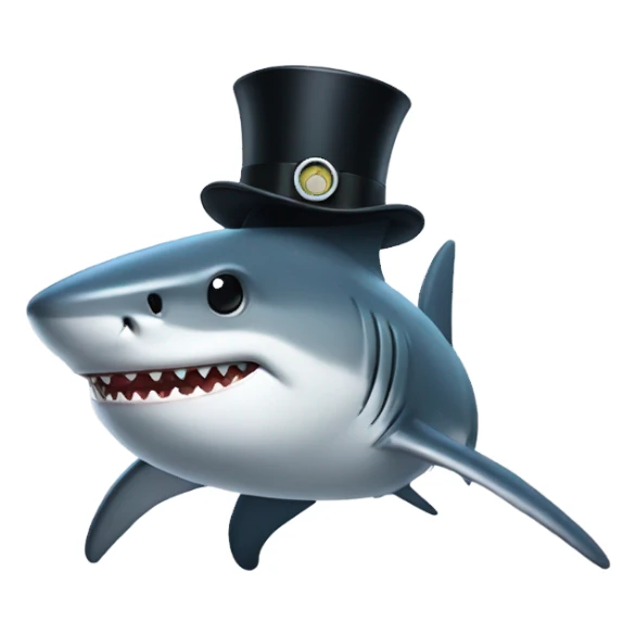 Shark with a top ha sticker