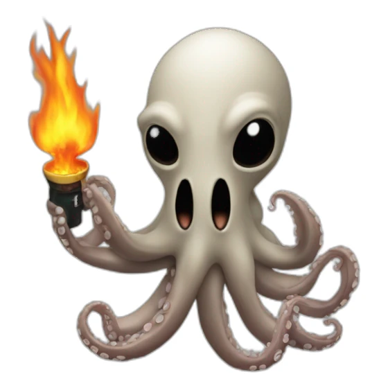 Octopus holding a molotov sticker