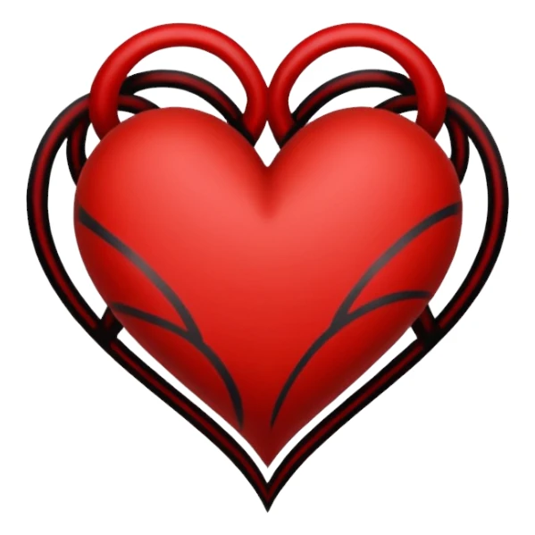 Black and red heart tattoo style sticker