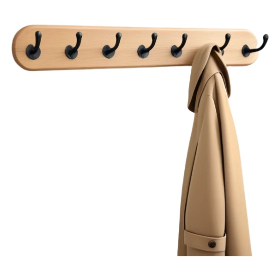 minimalist wall-mounted coat rack with clean lines and rounded hooks sticker