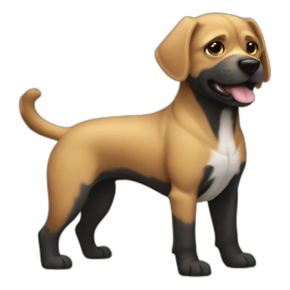 Un chien noir, qui contracte ses muscles sticker