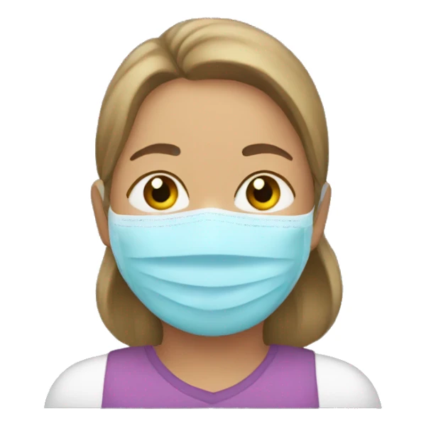 Mom taking mask sticker