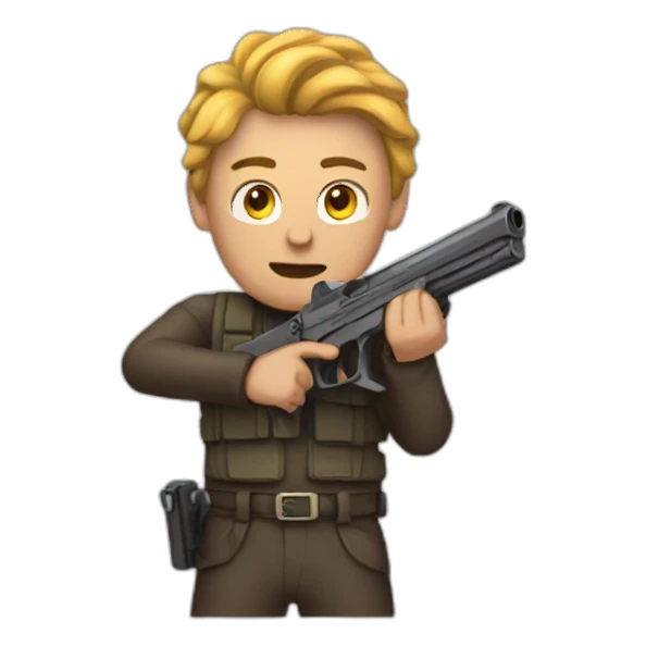 person with a gun sticker