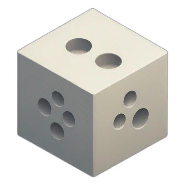 isometric die without pips or numbers sticker