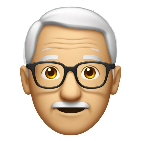 elderly man with glasses head sticker