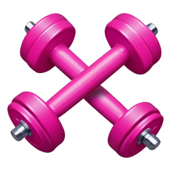 Pink dumbbells on pink circle sticker