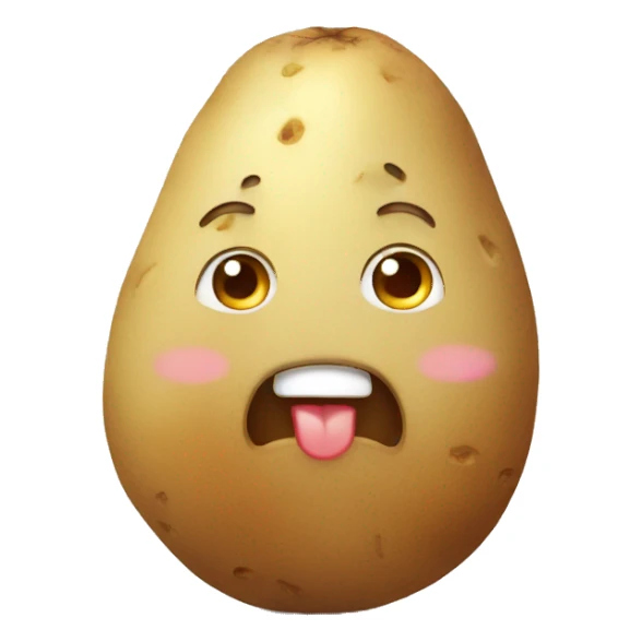Potato with shy but cute face sticker