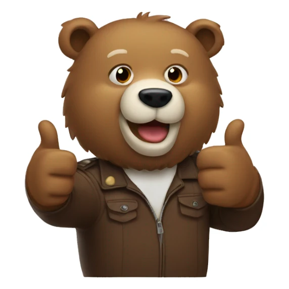 Bear with white beard giving a thumbs up  sticker