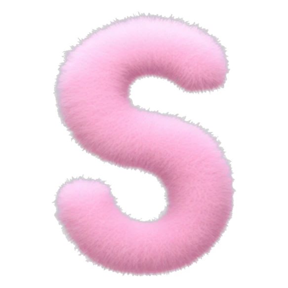 Light Pink fuzzy Letter S sticker