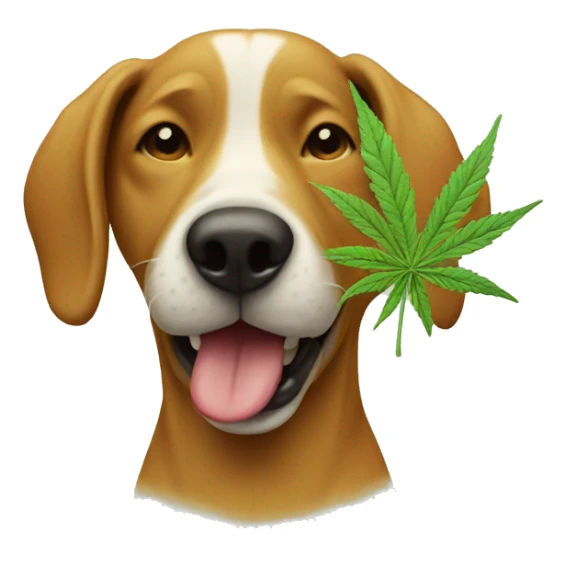Happy dog smoking weed  sticker