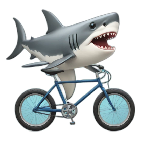 Shark riding a bike sticker