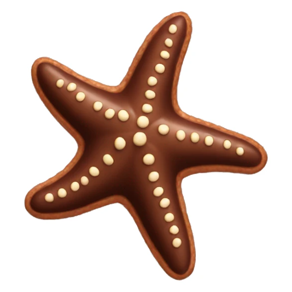 chocolate starfish made with chocolate sticker
