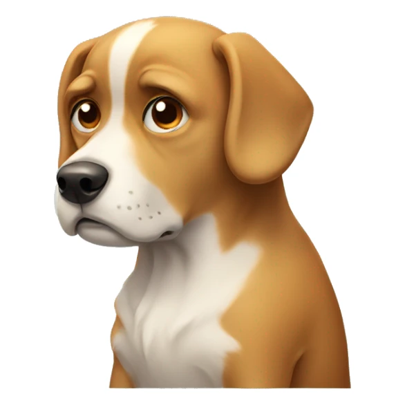 sad thinking dog sticker