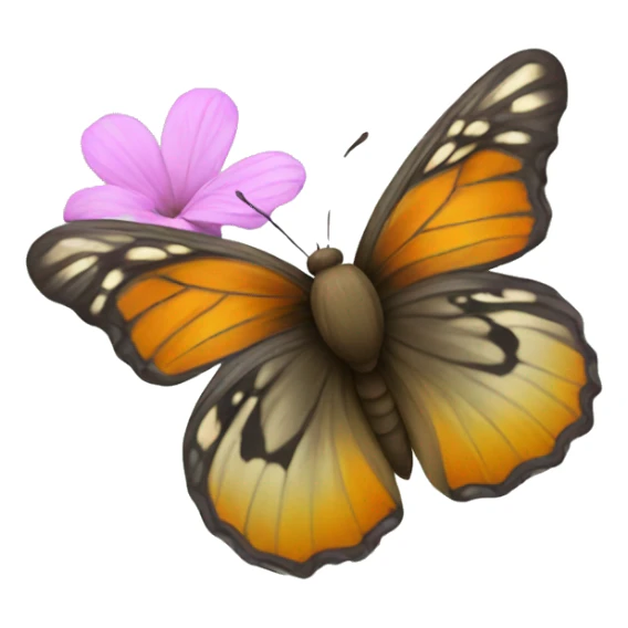 butterfly on flower sticker