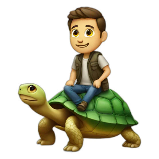 homme sur tortue sticker
