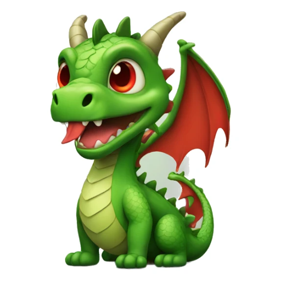 green dragon with red eyes sticker