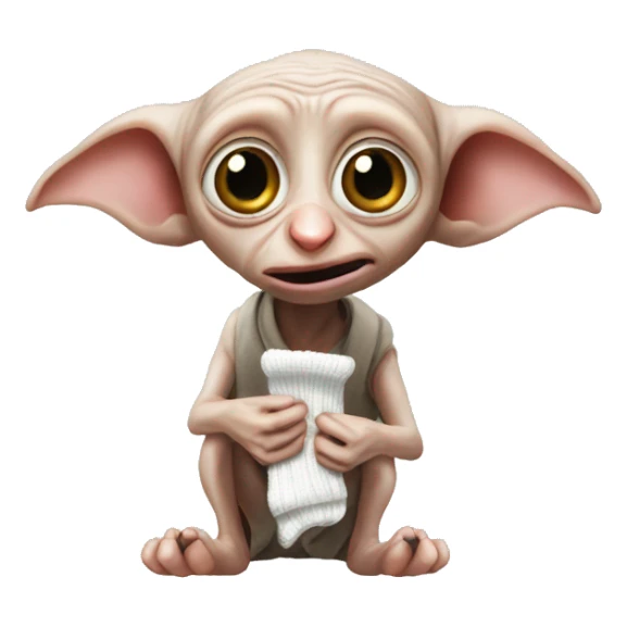 Dobby from Harry Potter eating a sock  sticker