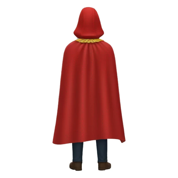 red hero cape back view sticker