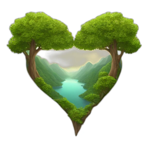 Nature heart sticker