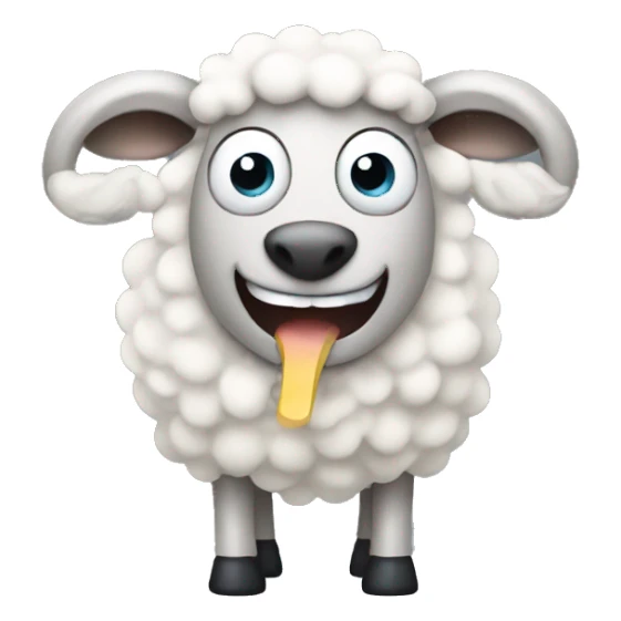 Sheep brushing its teeth  sticker