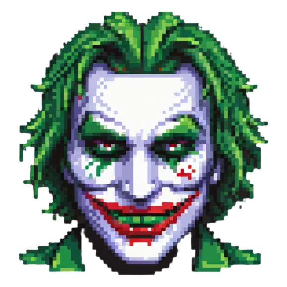 hacker with half red half green joker mask sticker