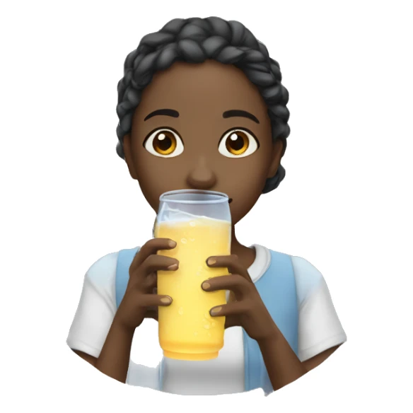 girl drinks water sticker