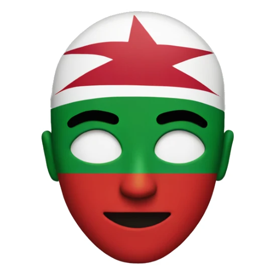 face with Oman flag color and hacker style  sticker