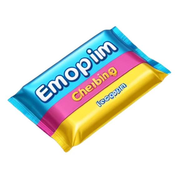 chewing gum packet sticker