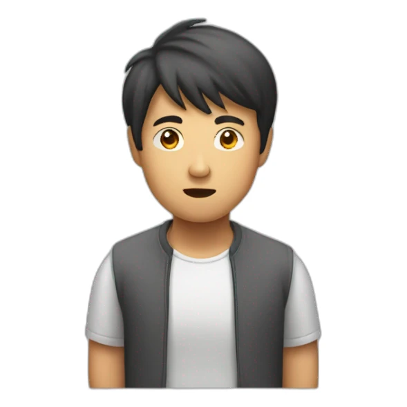 asian guy shrugging sticker