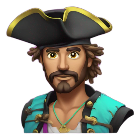 pirate neon vaporwave sticker