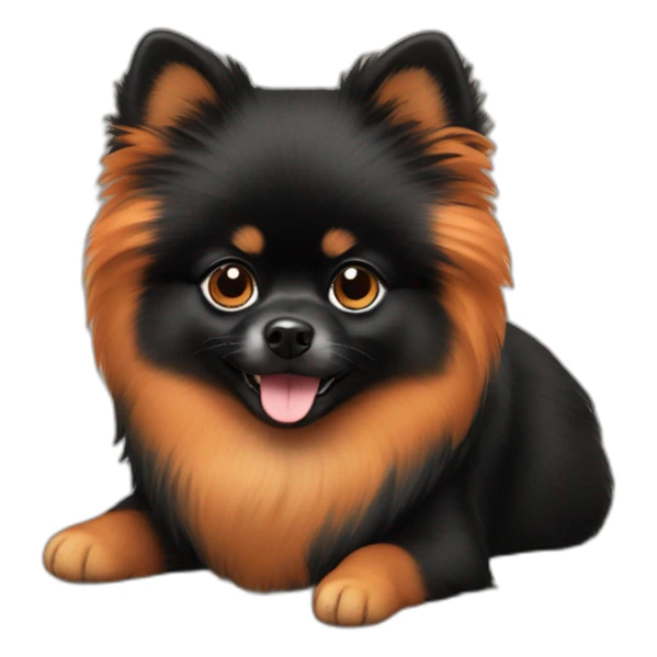 black-orange pomeranian sticker