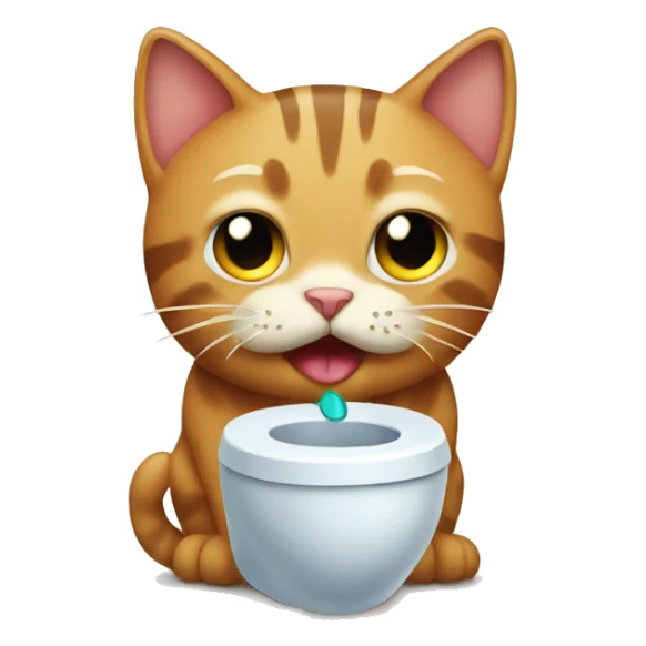 Cat taking a poop sticker