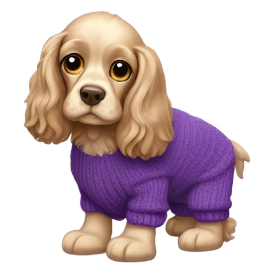 Cocker spaniel in purple sweater sticker