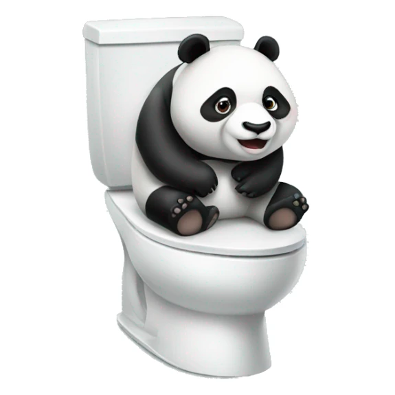 Panda sitting on toilet sticker