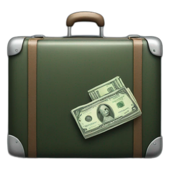 money from a black suitcase sticker