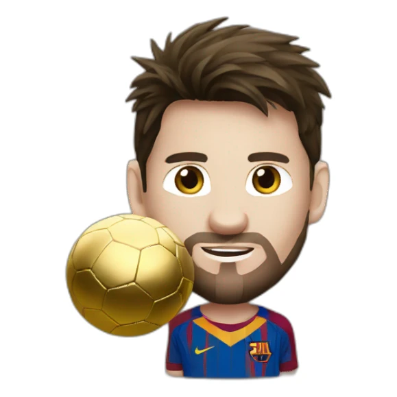 Messi with eight gold ball sticker