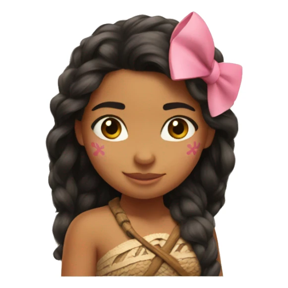 Moana with a pink bow sticker