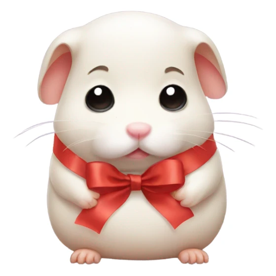 Sad hamster with a ribbon  sticker