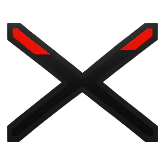 a black and red rectangle with a medium-sized yellow circle in the middle sticker