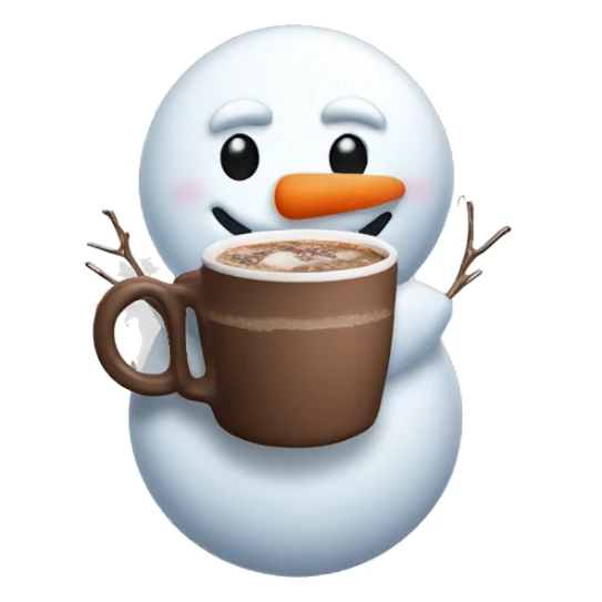 snowman with hot chocolate  sticker
