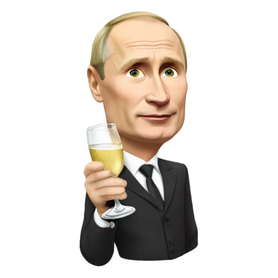 Vladimir Putin drinking champagne  sticker