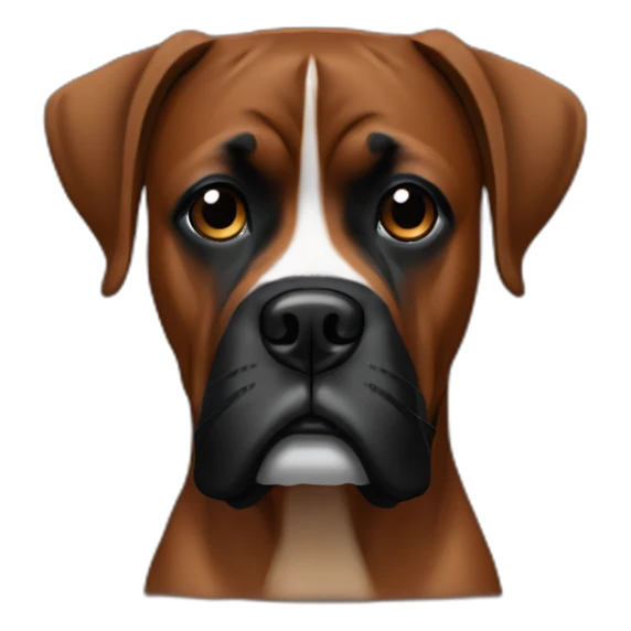 Brown amd black boxer dog face sticker