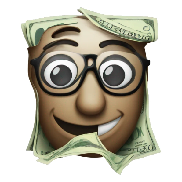 Money wears glasses sticker