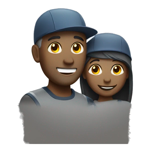 smiling couple with headlamps sticker