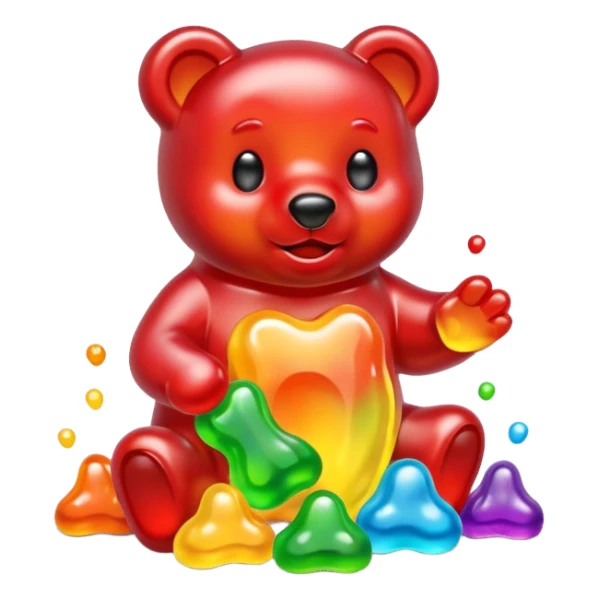 Gummy bear melting into ground sticker