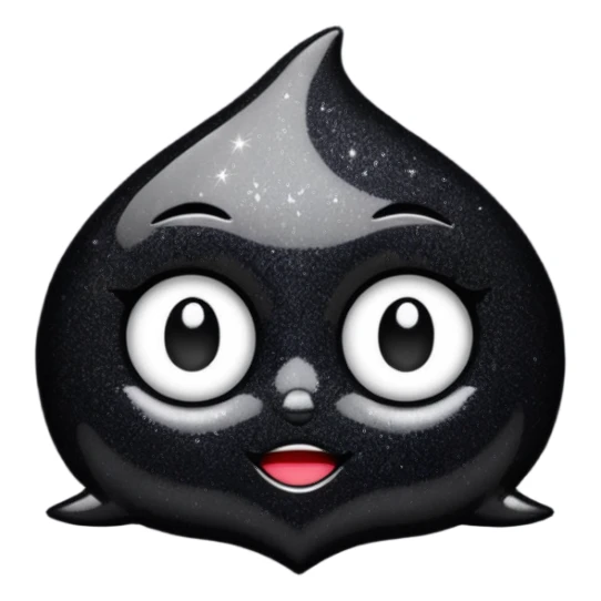 black sparkle sticker