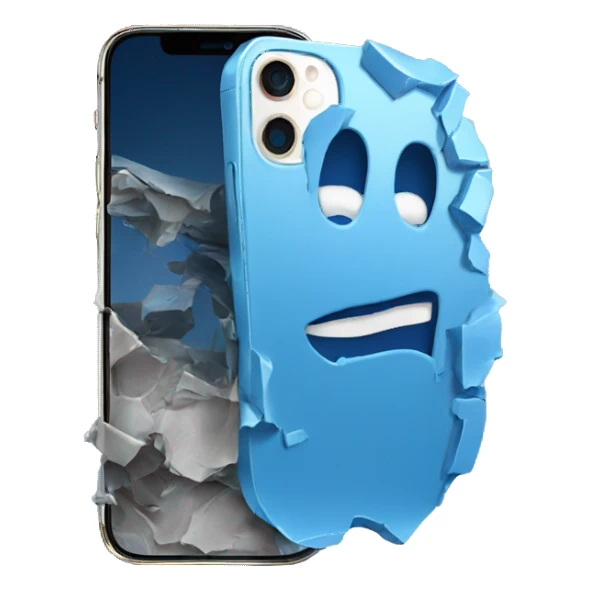 blue and crashed iphone 13 sticker